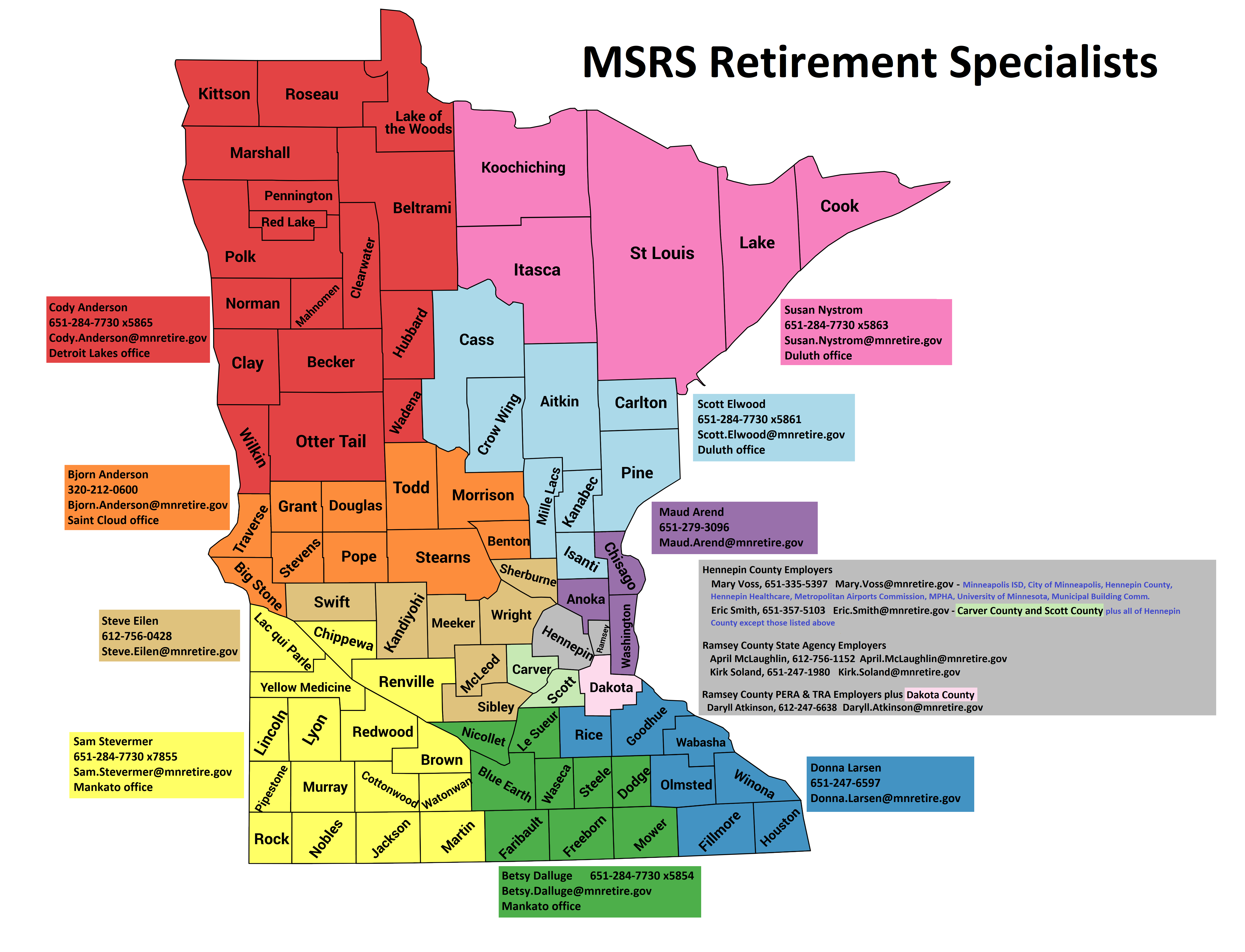 State of Minnesota County Map 
